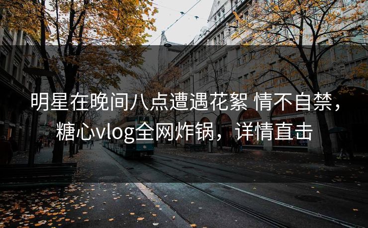 明星在晚间八点遭遇花絮 情不自禁，糖心vlog全网炸锅，详情直击
