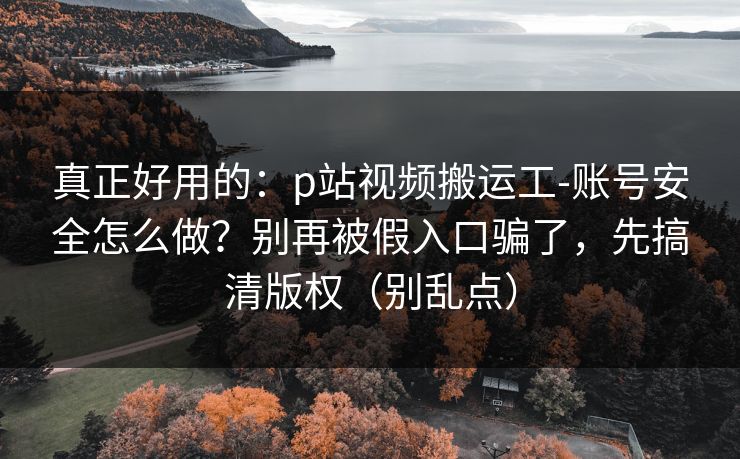 真正好用的：p站视频搬运工-账号安全怎么做？别再被假入口骗了，先搞清版权（别乱点）
