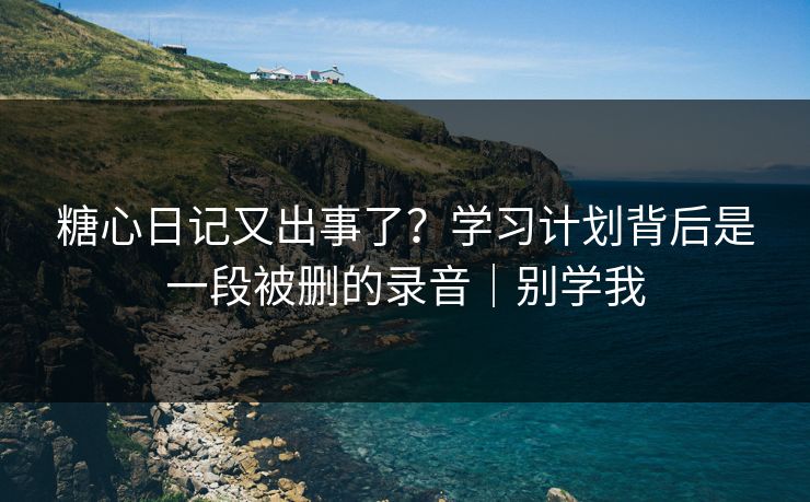 糖心日记又出事了？学习计划背后是一段被删的录音｜别学我
